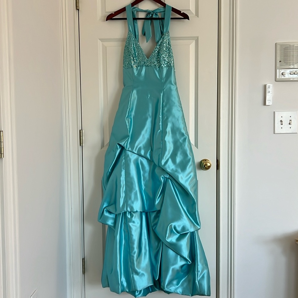 Satin Sequin Ball Gown